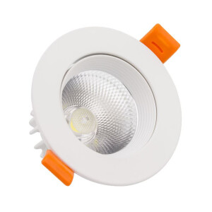 LED Einbaustrahler/ Downlight 7 Watt COB schwenkbar weiß, Lichtfarbe 5000K