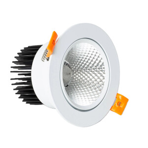 LED Einbaustrahler/ Downlight COB 12W schwenkbar weiß, flackerfrei, Lichtfarbe