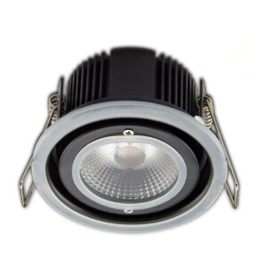 LED Einbaustrahler/ Downlight IP65 10 Watt, 875 LEDlm, rund DA Ø 68 mm, Lichtfarbe 4000K, dimmbar
