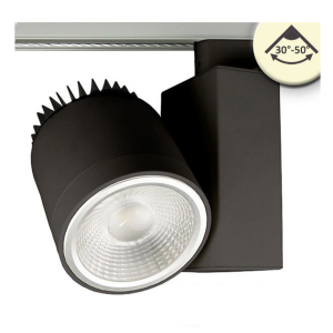 LED Stromschienenstrahler (3-phasig), 36 Watt, DALI dimmbar, Abstrahlwinkel einstellbar, 4000K, CRI Ra 92