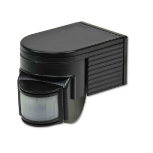 LED Bewegungsmelder schwarz, IP44, 180°, 10 Meter