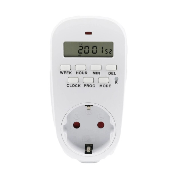 Zeitschaltuhr digital für Steckdoseneinsatz + Akku, bis zu 3.600 Watt Leistungssteuerung