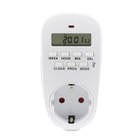 Zeitschaltuhr digital für Steckdoseneinsatz + Akku, bis zu 3.600 Watt Leistungssteuerung