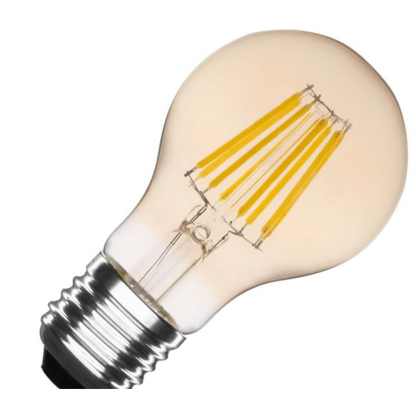 LED Lampe Filament Glühlampenform Goldtönung, 6 Watt, Lichtfarbe 2500K warmweiß